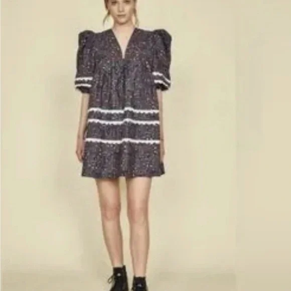 HUNTER BELL Jenkins Dress in Vintage Patchwork - Like New (XS) - Picture 7 of 15